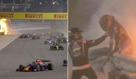 Formula 1 GP'de görülmemiş kaza!