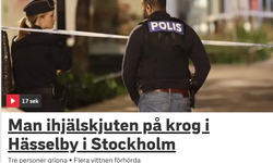 Hässelby'de bir restoranda  bir kişi vuruldu