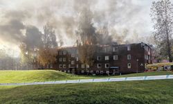 Sundsvall'daki bir apartmanda büyük yangın
