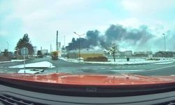 Danimarka'da bir petrol rafinerisinde yangın