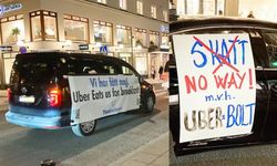 Stockholm'de taksi şoförleri eylem yaptı