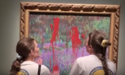 İsveç'te iklim aktivistlerince Monet’nin tablosuna boyalı saldırı