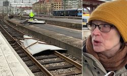 Göteborg'da fırtına raylı ulaşım ağını vurdu: İstasyon çatısı uçtu