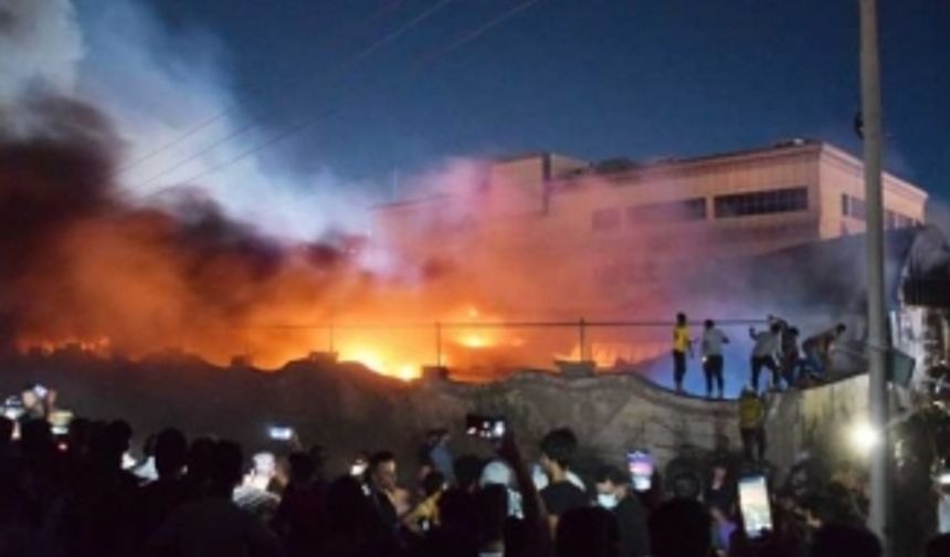 Covid-19 hastanesindeki yangın görüntüleri