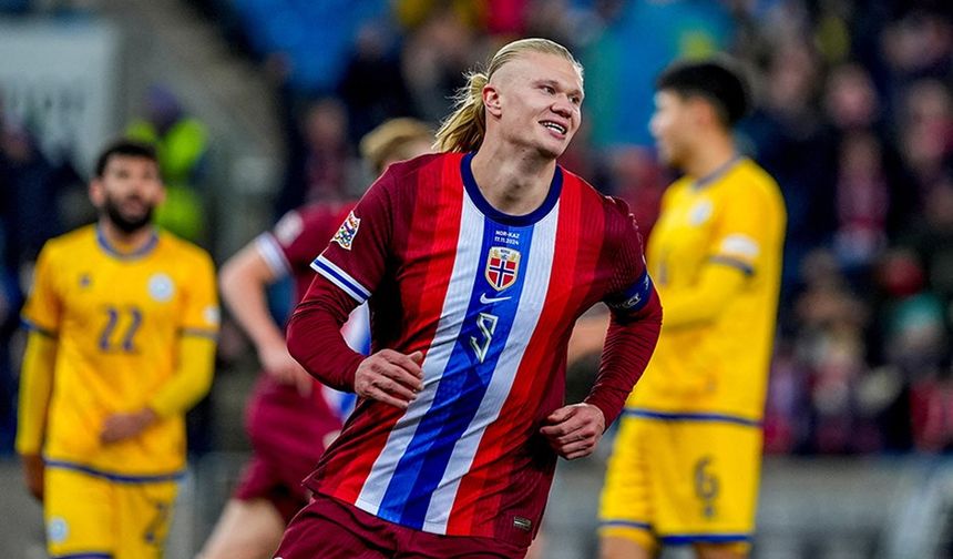 Haaland hat-trick yaptı: Norveç üst lige çıktı