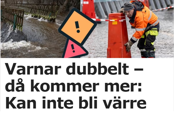 Skåne'de çifte uyarı: SMHI, daha kötüsü olamaz ve barajın taşma riski var